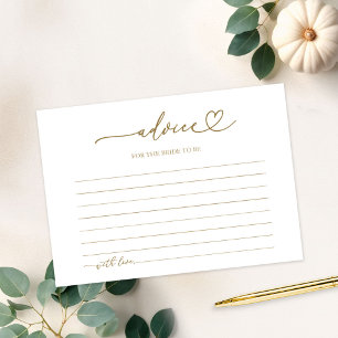 Cartes de conseils de shower de mariage de citroui