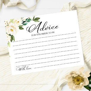 Cartes de conseils de shower de mariage Fleurs bla