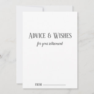 Cartes de conseils minimalistes pour la retraite
