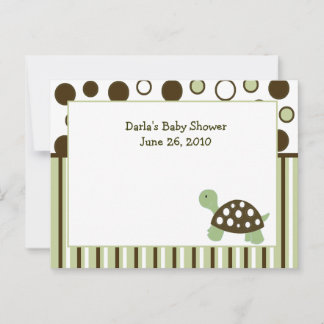 Cartes de conseils pour Baby shower de tortue vert