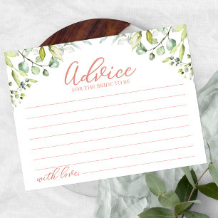 Cartes de conseils pour Baby Shower de verdure