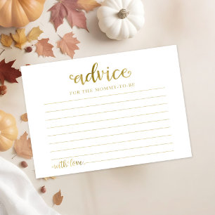 Cartes de conseils pour Baby Shower Floral Pumpkin