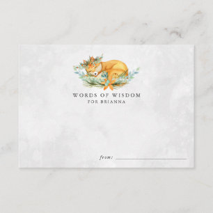 Cartes de conseils pour Baby Shower Renard de Bois