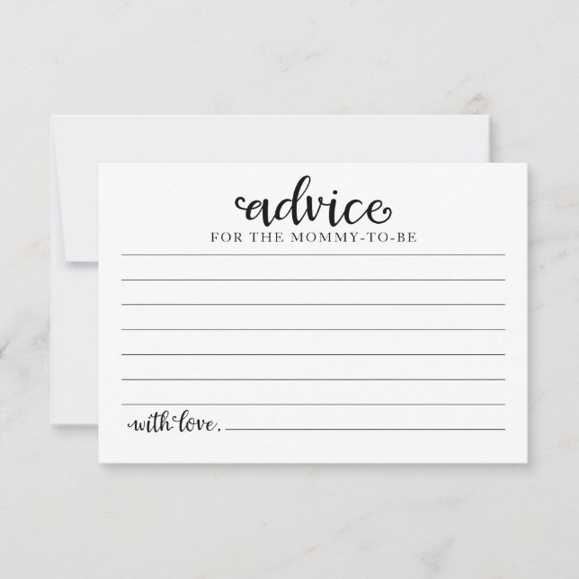 Cartes de conseils pour Baby Shower sur le thème d (Devant)