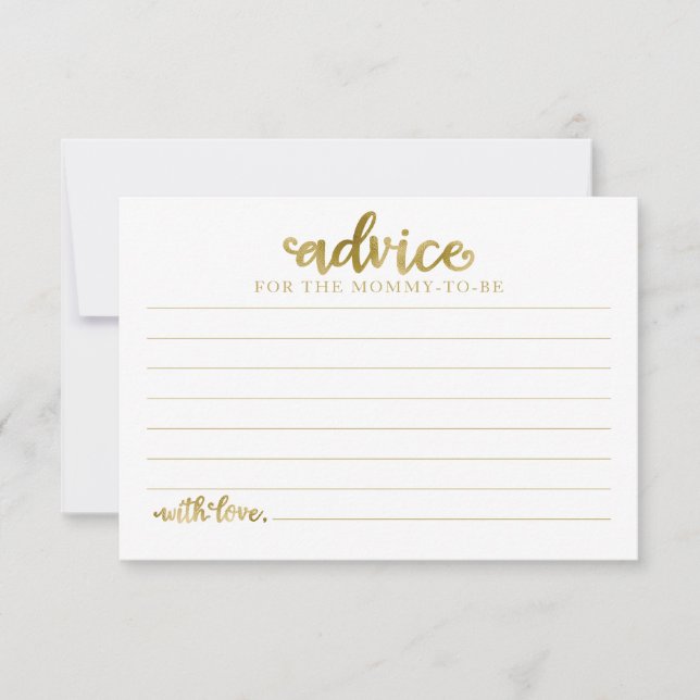 Cartes de conseils pour Baby Shower sur le thème d (Devant)