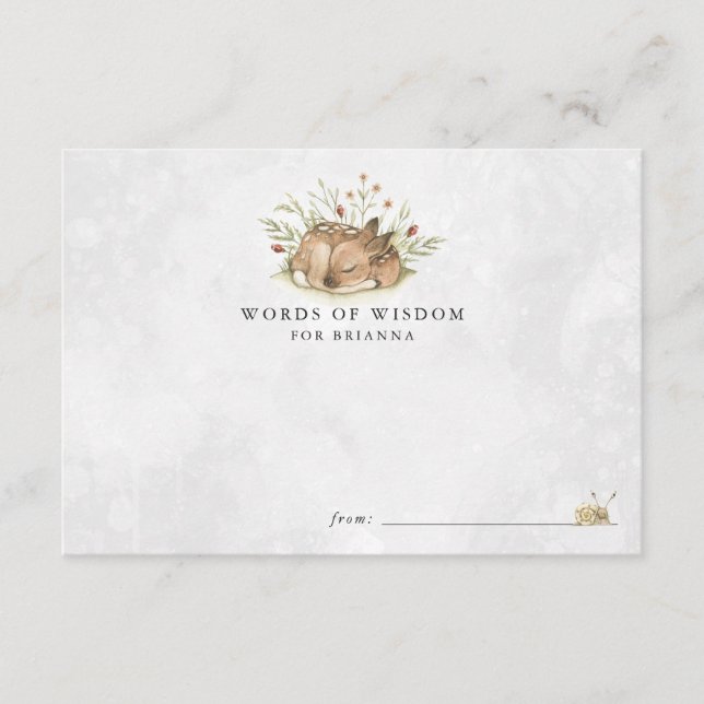 Cartes de conseils pour Baby Shower sur le thème d (Devant)