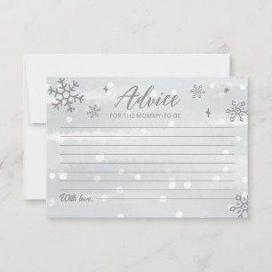 Cartes de conseils pour bébé gris flocons de neige
