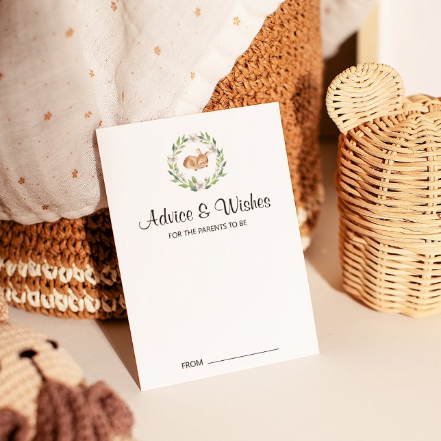 Cartes de conseils pour le Baby shower de cerfs co (Créateur téléchargé)