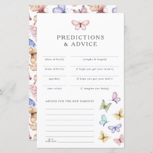 Cartes de conseils pour papillon