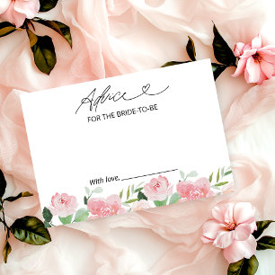 Cartes de conseils pour une baby shower fleuri ros