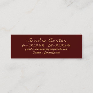 Cartes de contact Elegant Maroon & Gold Flouring