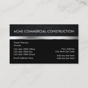 Cartes de contact pour la construction commerciale