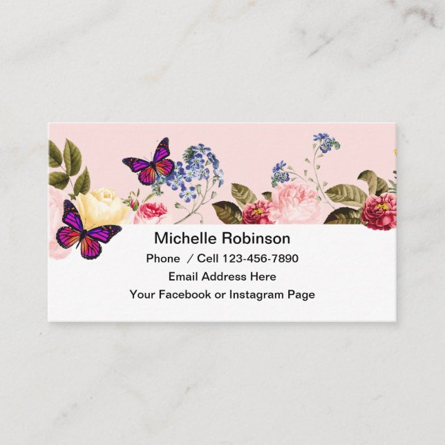 Cartes de contact pour les réseaux sociaux simples (Devant)