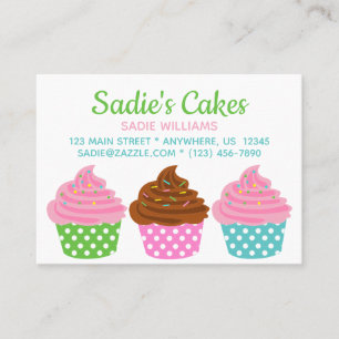 Cartes de contact professionnelles Poka Dot Cupcak