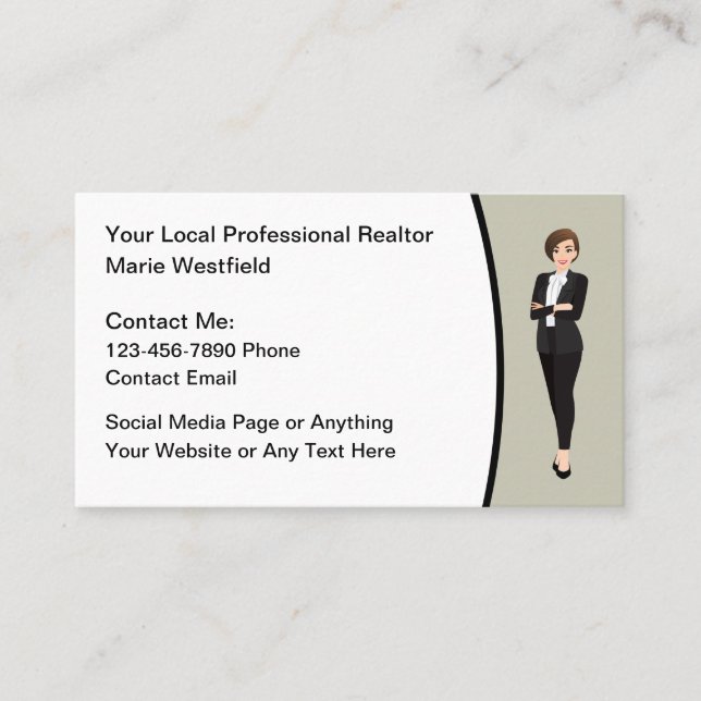 Cartes de contact professionnelles pour agents imm (Devant)