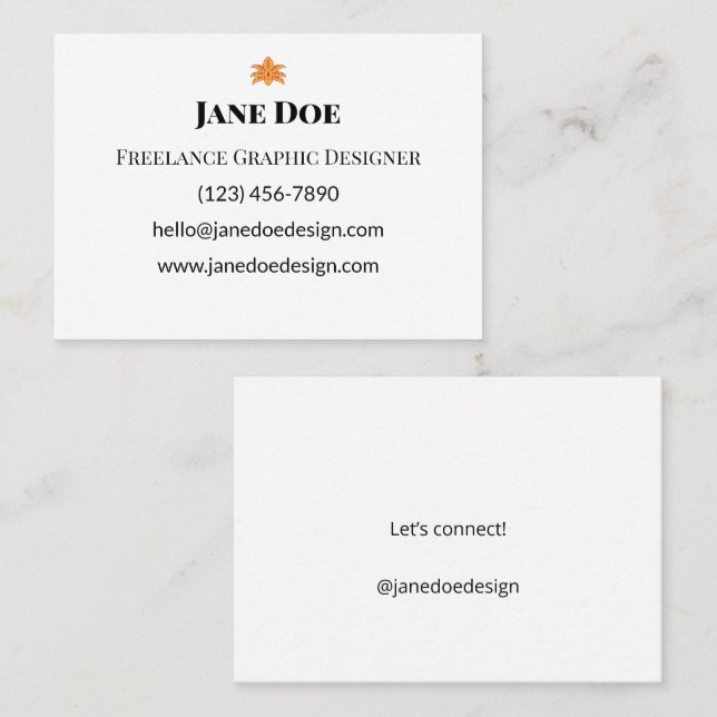 Cartes de contacts professionnelles ou personnelle (Devant / Derrière)
