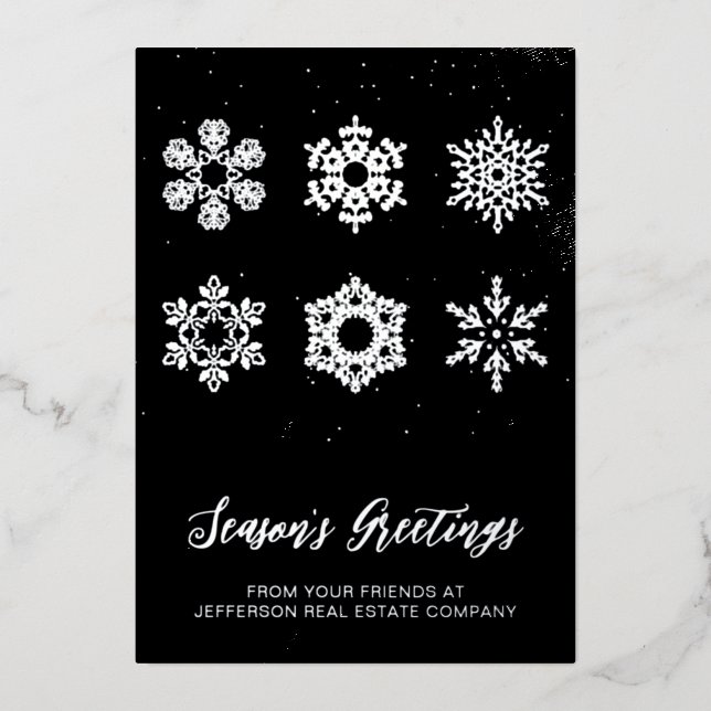 Cartes de correspondance affaires flocons de neige (Recto)