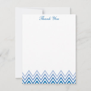 Cartes de correspondance bleu ombré chic Chevrons