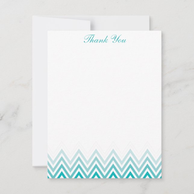 Cartes de correspondance Chic Aqua Ombre Chevrons (Devant)