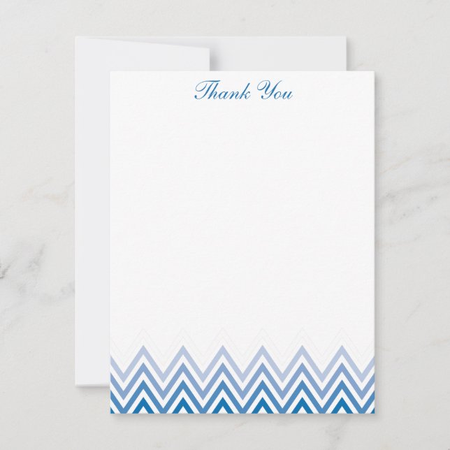 Cartes de correspondance dégradé bleu chic à chevr (Devant)