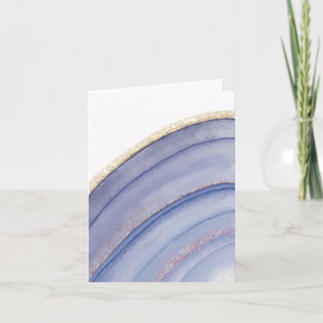 Cartes de correspondance en agate bleue et or (Devant)