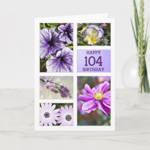 Cartes de couleur lavande florale 104e anniversair