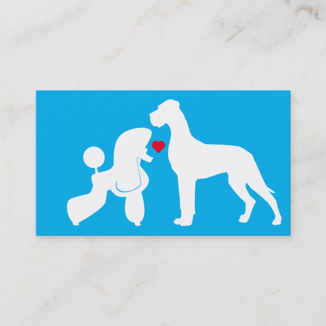 Cartes de couple Caniche et Grand Danois  (Devant)