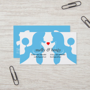 Cartes de couple de caniches charmants avec cœur –