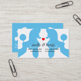 Cartes de couple de caniches charmants avec cœur –