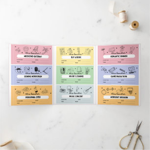 Cartes de coupons d'activité personnalisés DIY pli