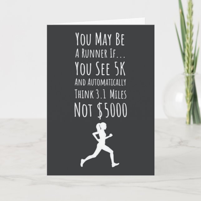 Cartes de course à pied drôles pour marathon Humou (Devant)