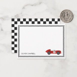 Cartes de course rouges personnalisées pour garçon