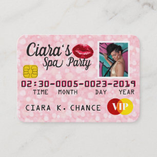 Cartes de crédit photo VIP Kiss rose Invitations