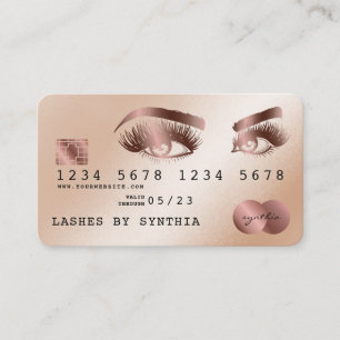 Cartes de crédit Rose stylisé Gold Lashes