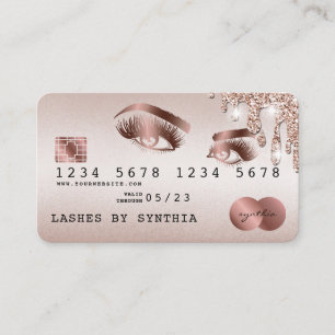 Cartes de crédit Rose stylisé Gold Lashes
