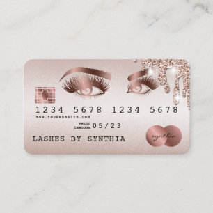 Cartes de crédit Rose stylisé Gold Lashes