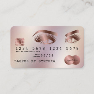 Cartes de crédit Rose stylisé Gold Lashes