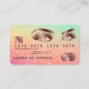 Cartes de crédit Rose stylisé Gold Lashes