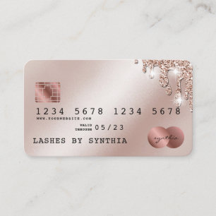 Cartes de crédit Rose stylisé Gold Parties scintil