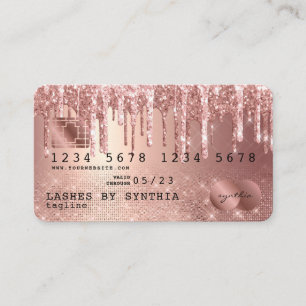Cartes de crédit Rose stylisé Gold Parties scintil