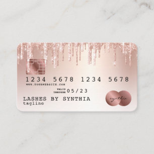 Cartes de crédit Rose stylisé Gold Parties scintil