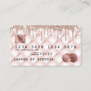 Cartes de crédit Rose stylisé Gold Parties scintil