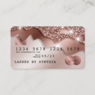 Cartes de crédit Rose stylisé Gold Parties scintil