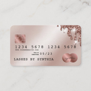 Cartes de crédit Rose stylisé Gold Parties scintil