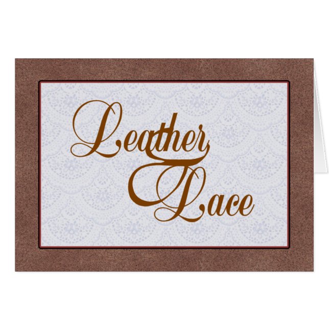 Cartes de cuir et de mariage de dentelle (Devant horizontal)