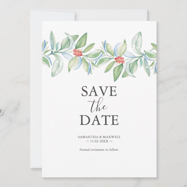 Cartes de dates de Noël personnalisées uniques (Devant)