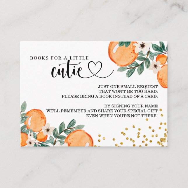Cartes de demande de Baby shower de Citrus Little  (Devant)
