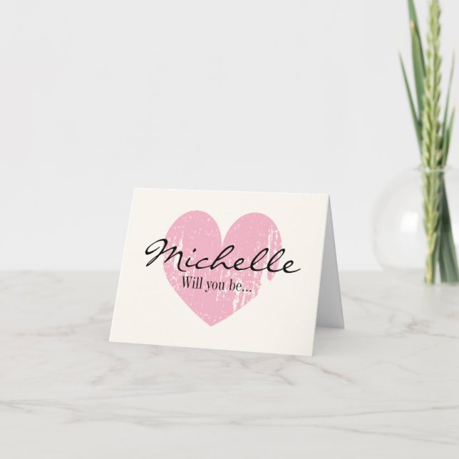 Cartes de demande de demoiselle d'honneur personna (Devant)