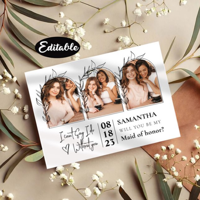 Cartes de demande de demoiselles d'honneur en coll (Créateur téléchargé)