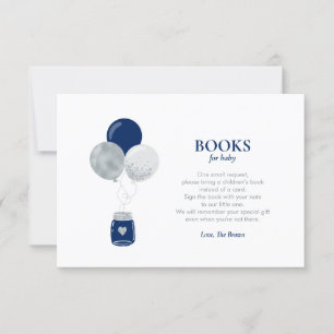 Cartes de demande de livre Bleu Marine Argent pour